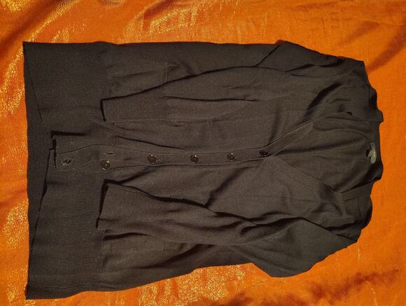 J.Crew Sweaters - J Crew Cardigan Womens M Black V Neck Button Front Ribbed Hem Sweater